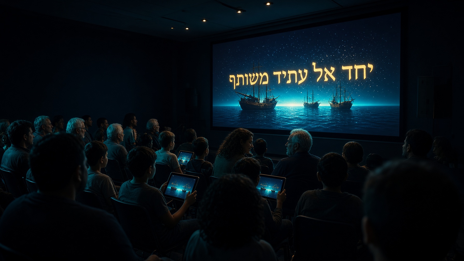 משפחות באולם ביום שיא מול המסך